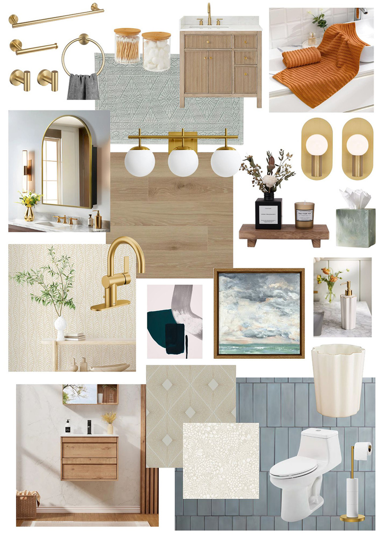 Poppy Powder Bathroom Home Décor Mood Board