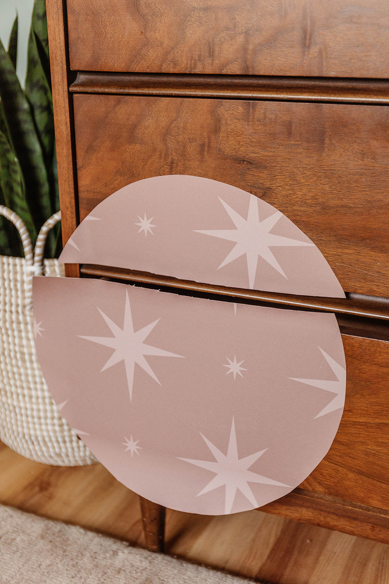Make DIY Drawer Decals Using Wallpaper