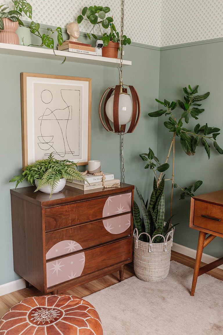 Make DIY Drawer Decals Using Wallpaper