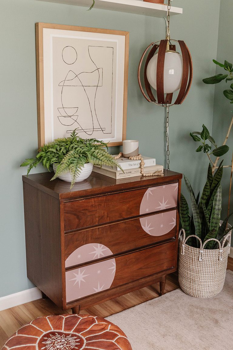 Make DIY Drawer Decals Using Wallpaper