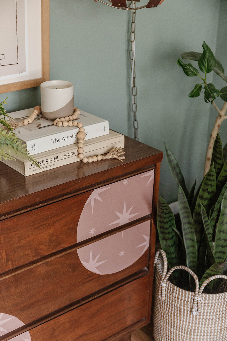 Make DIY Drawer Decals Using Wallpaper