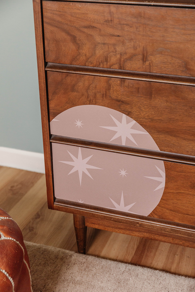 Make DIY Drawer Decals Using Wallpaper