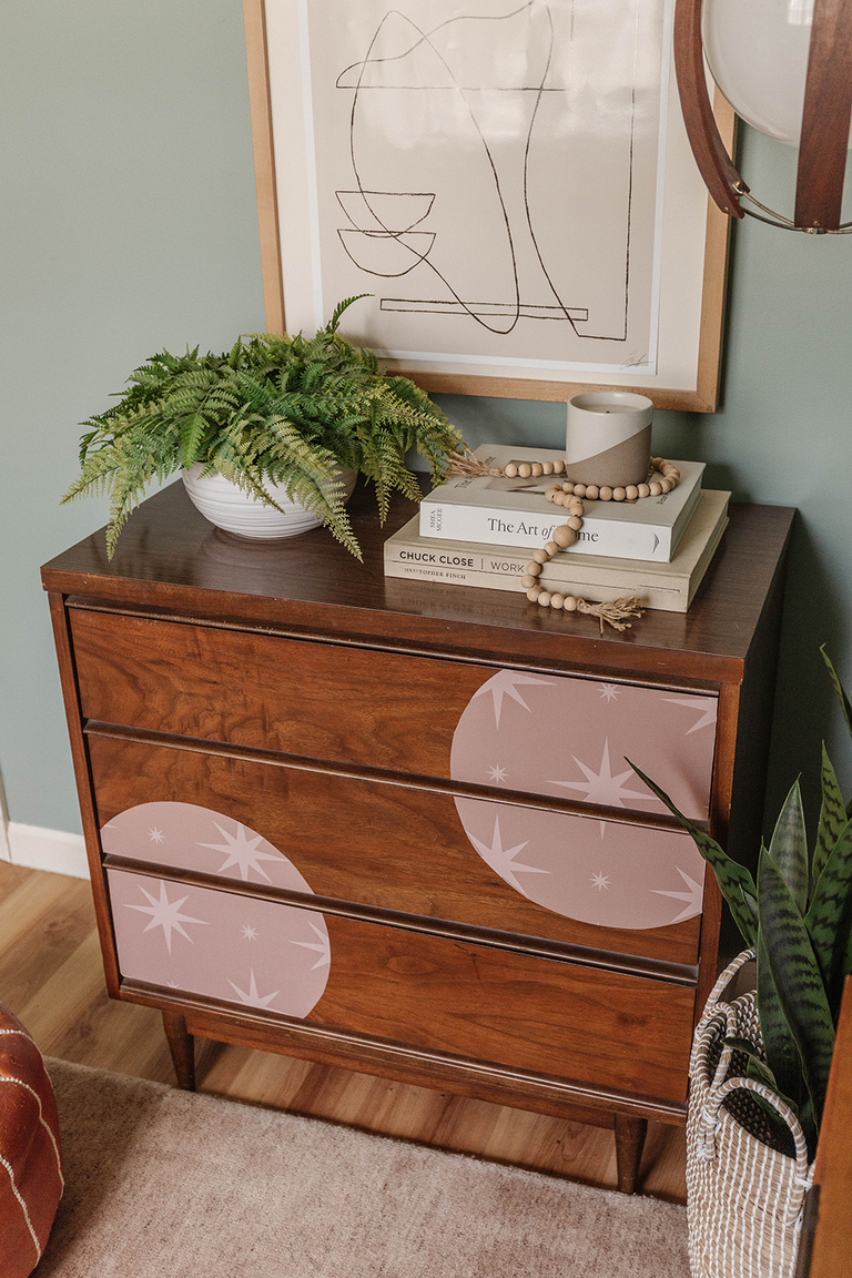 Make DIY Drawer Decals Using Wallpaper