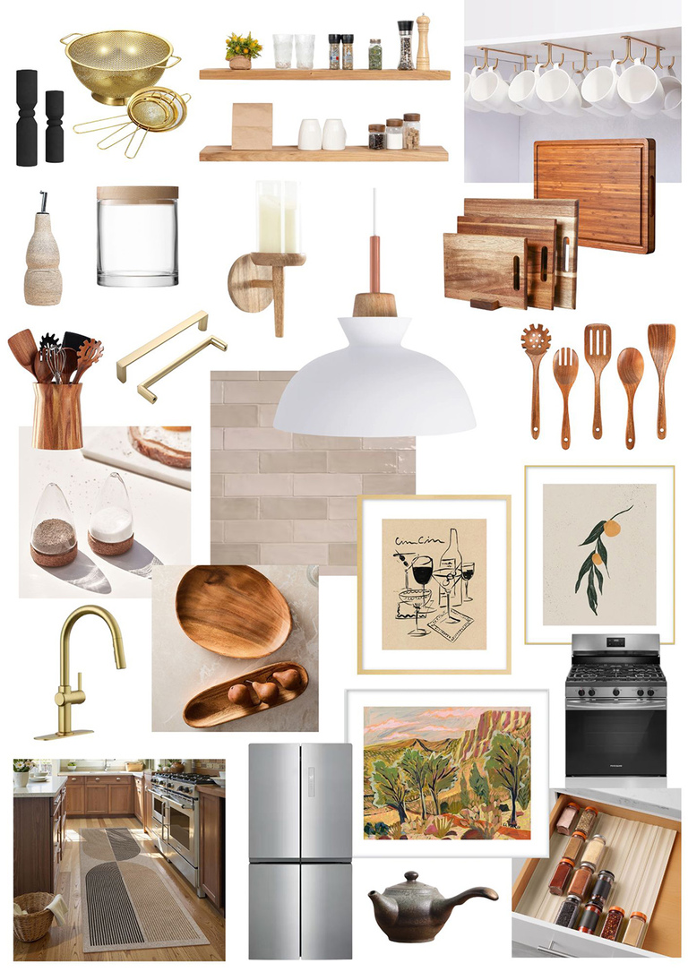 Neutral Natural Kitchen Mood Board