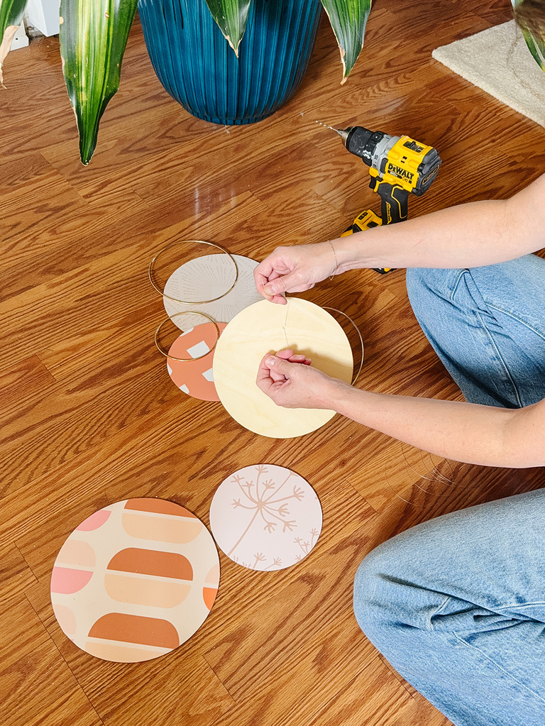 DIY Wallpaper Scraps Wall Hanging Art