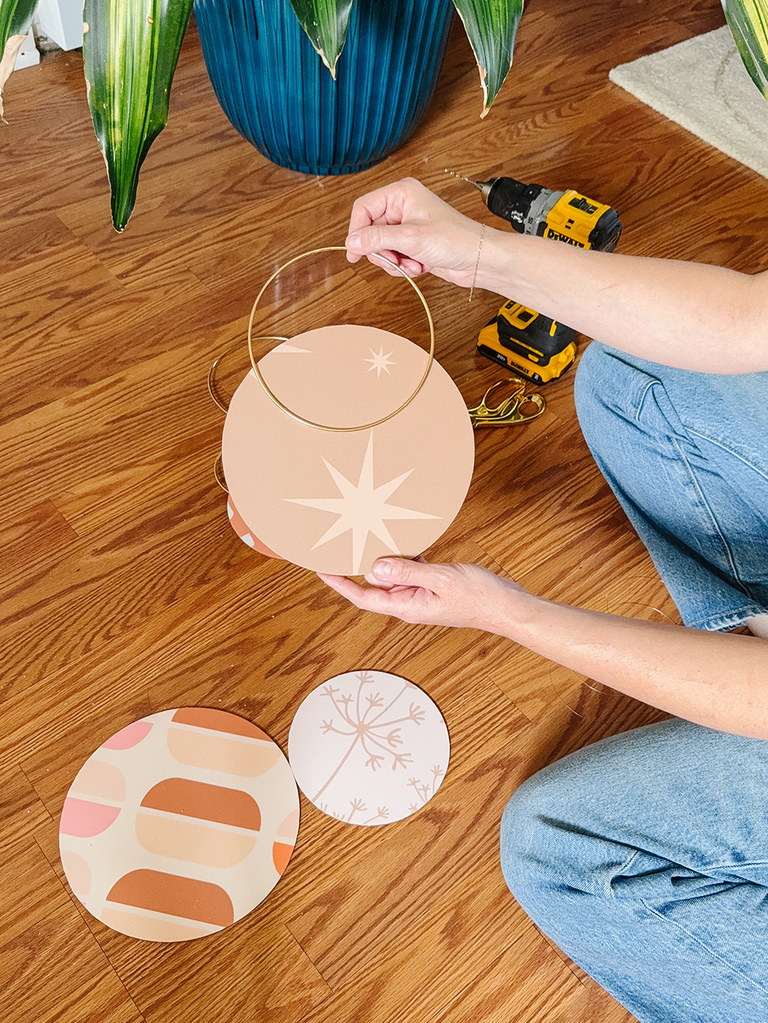 DIY Wallpaper Scraps Wall Hanging Art
