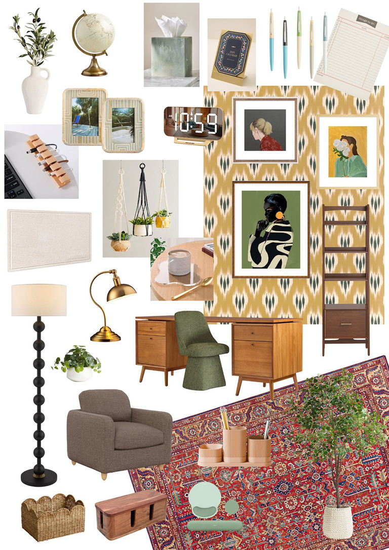 Eclectic Office Home Mood Board