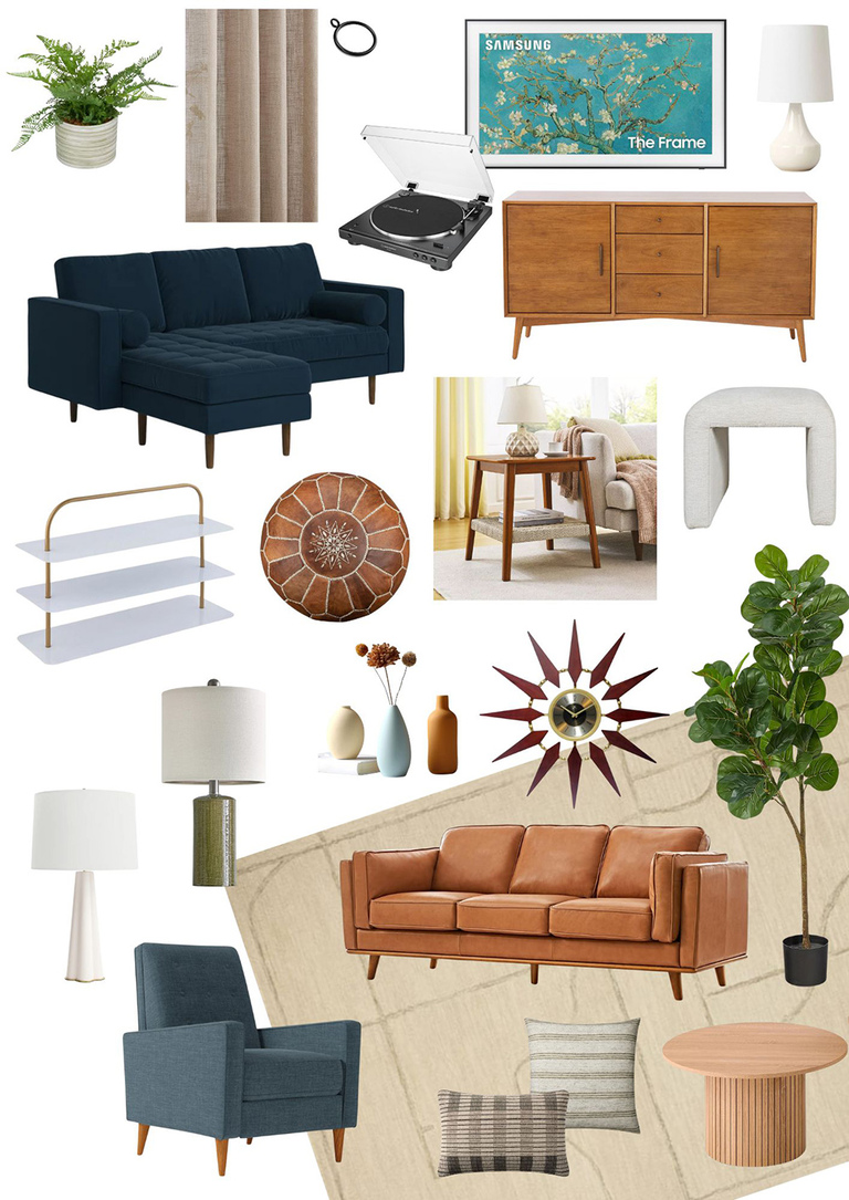 Mid-Century Sunroom Home Mood Board