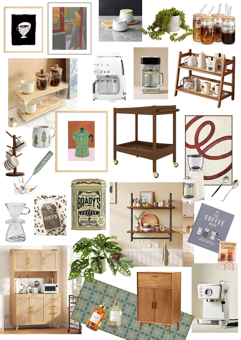 Modern Coffee Bar Home Mood Board