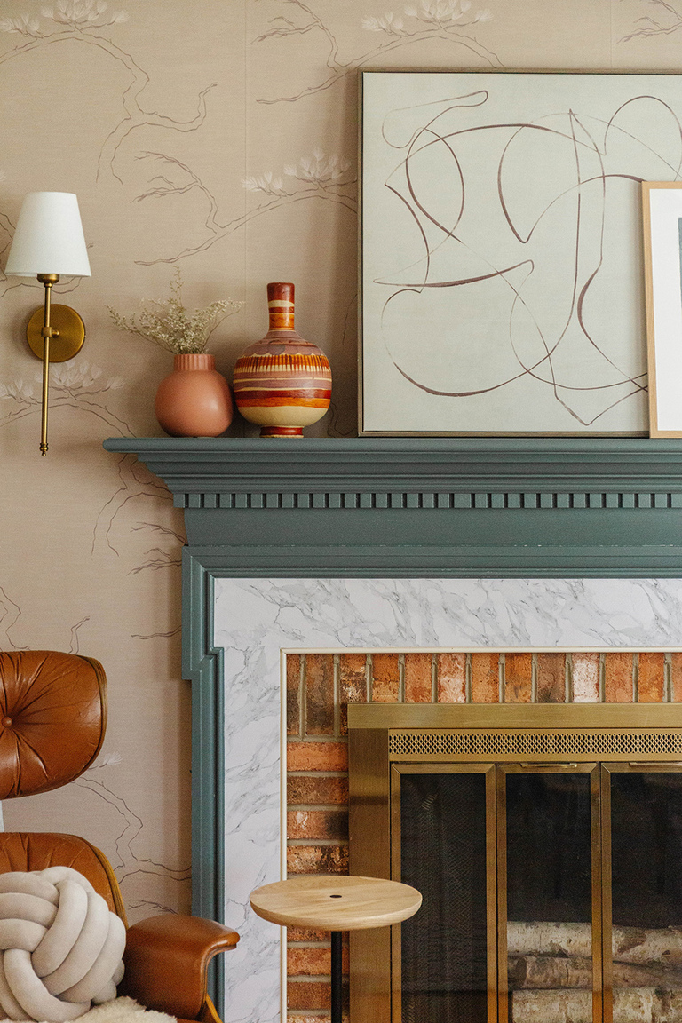 DIY Wallpapered Trimmed Out Doorway