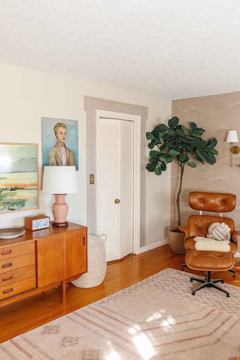 DIY Wallpapered Trimmed Out Doorway