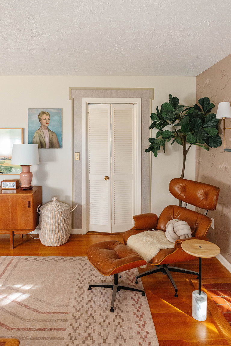 DIY Wallpapered Trimmed Out Doorway