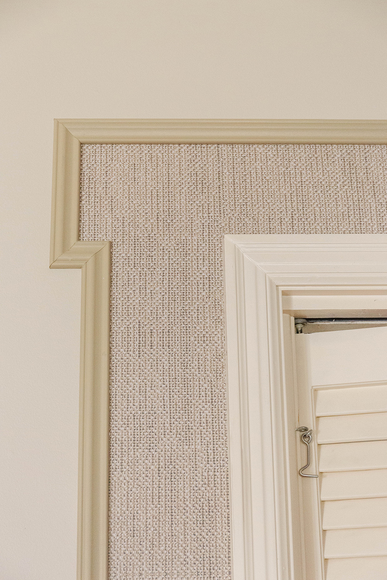 DIY Wallpapered Trimmed Out Doorway