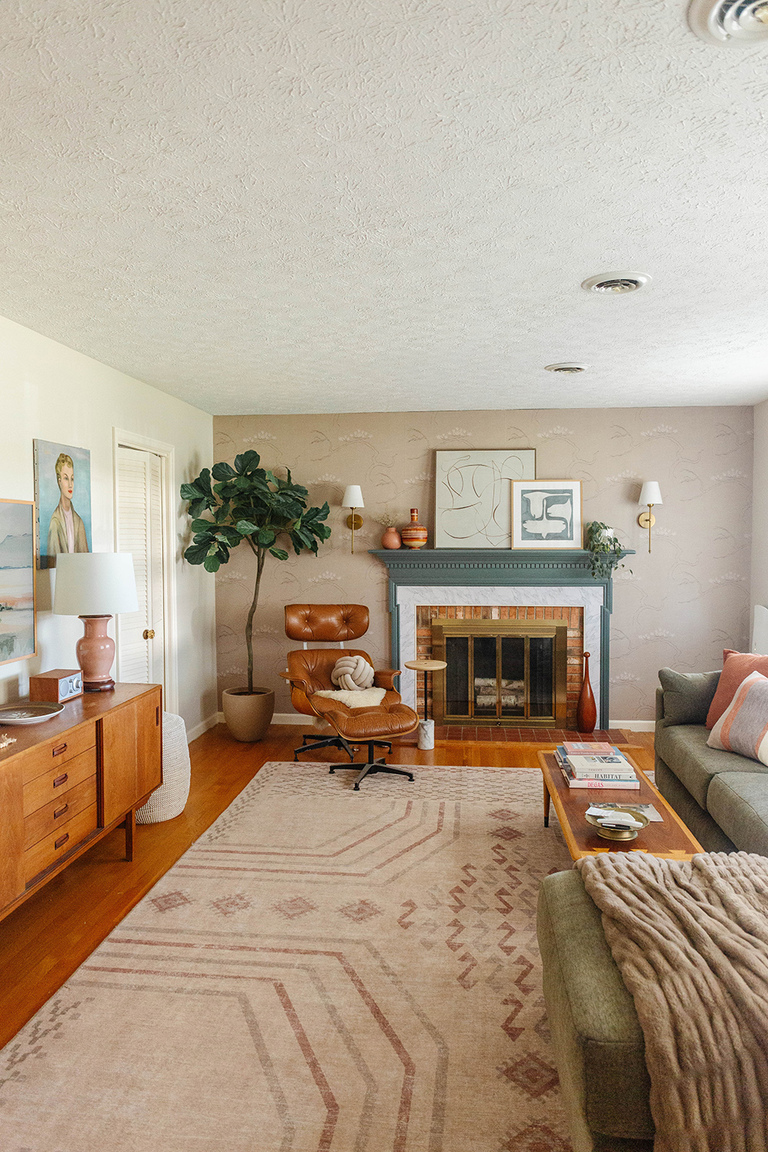 DIY Wallpapered Trimmed Out Doorway