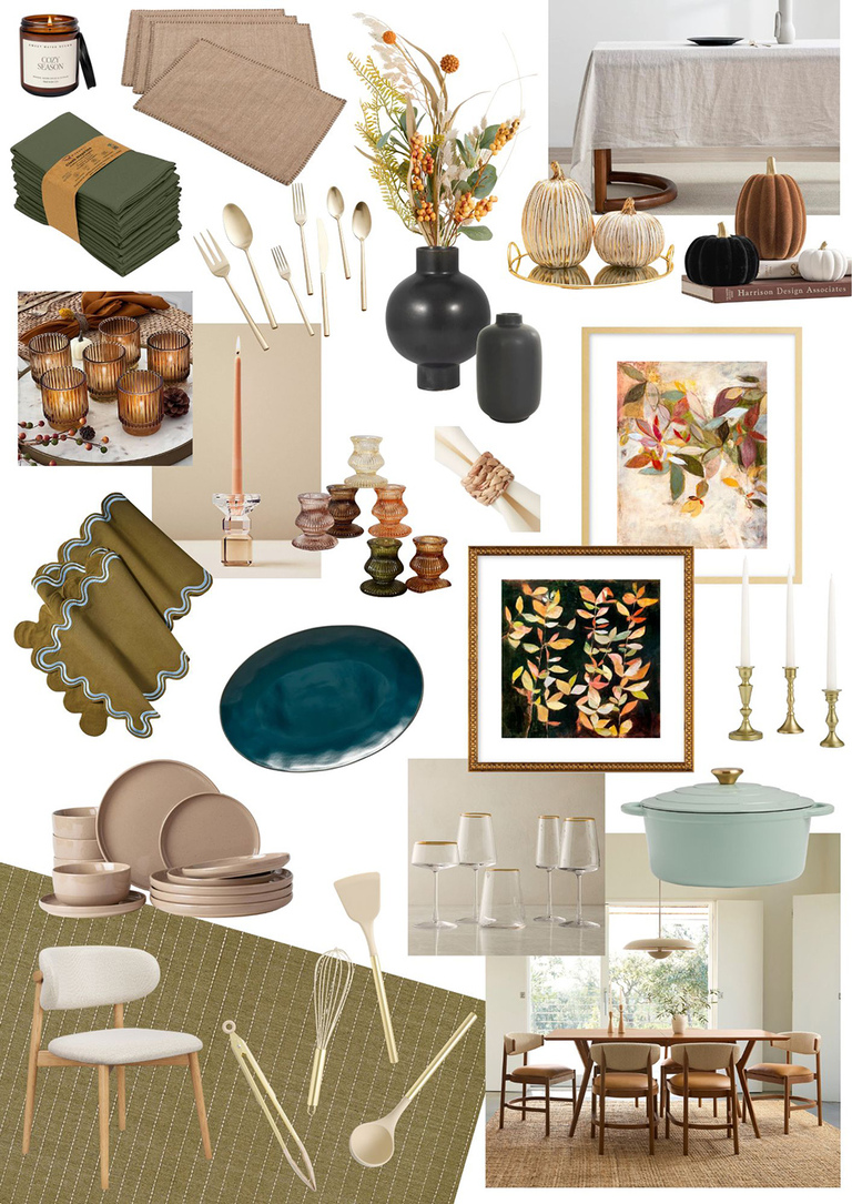 Mod Thanksgiving Tablescape Home Mood Board