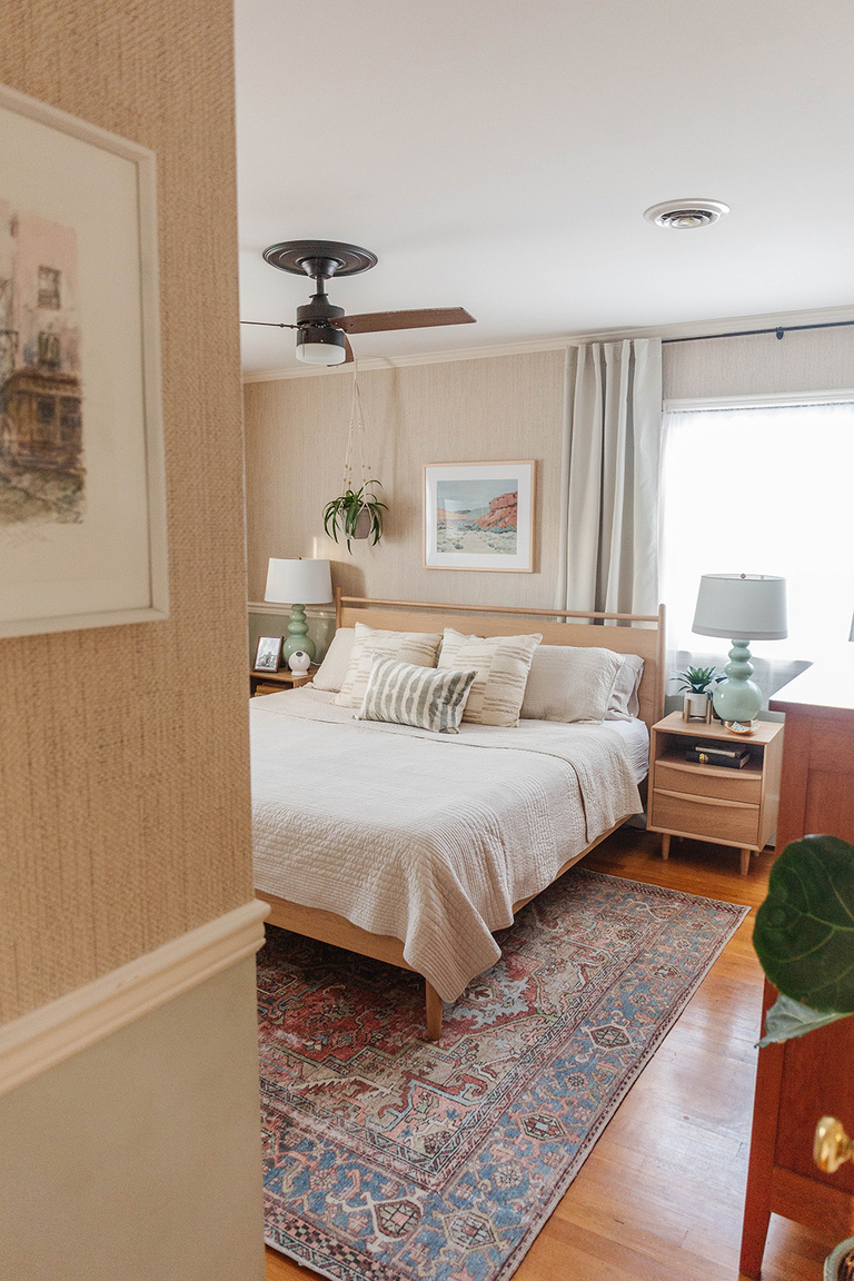 Faux Grasscloth Wallpaper In Our Bedroom