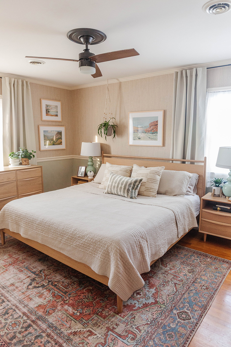 Faux Grasscloth Wallpaper In Our Bedroom